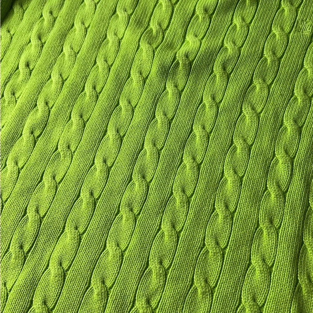 Lauren Ralph Lauren Lime Cable Knit Sweater - Picture 8 of 12